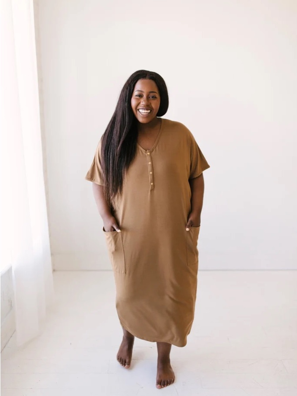 Dwell and Slumber M/L Cocoon Housedress | Modern Muumuu | Postpartum Dress
